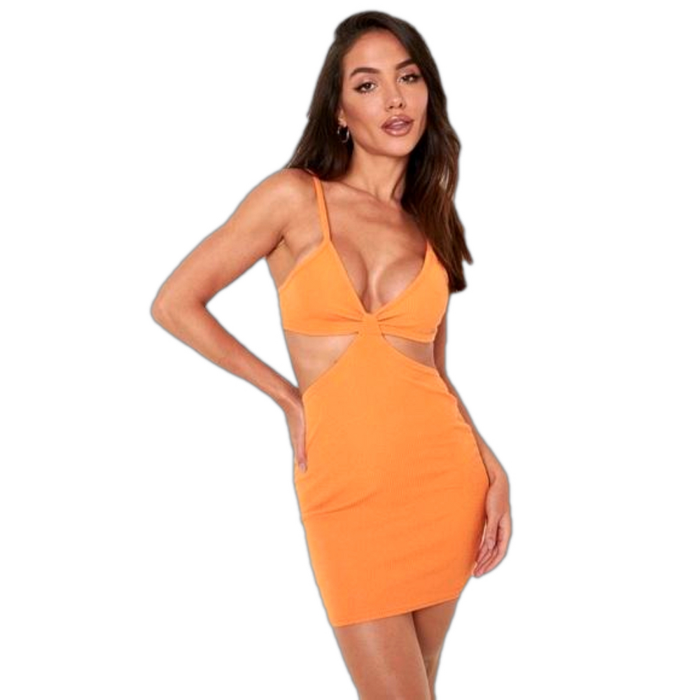 BOOHOO NWT CRINKLE TIE FRONT BEACH MINI DRESS - Picture 1 of 5